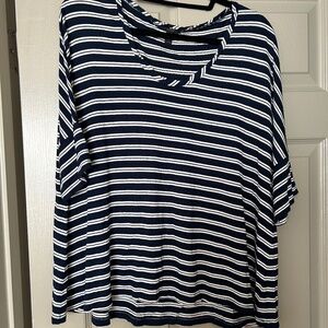 J Crew Navy Striped Blouse
